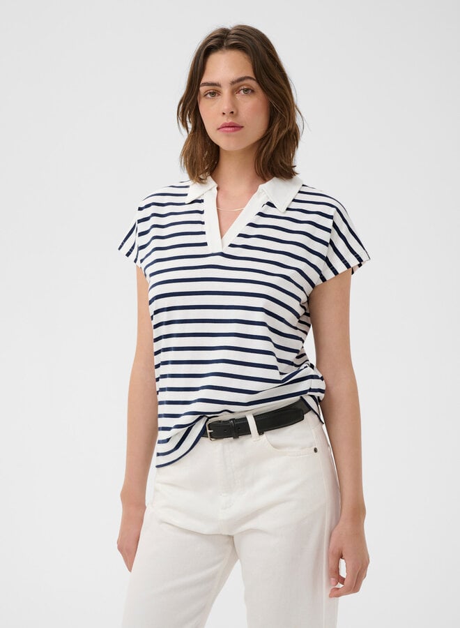 Polo InWear Pfia rayé bleu marine & écru