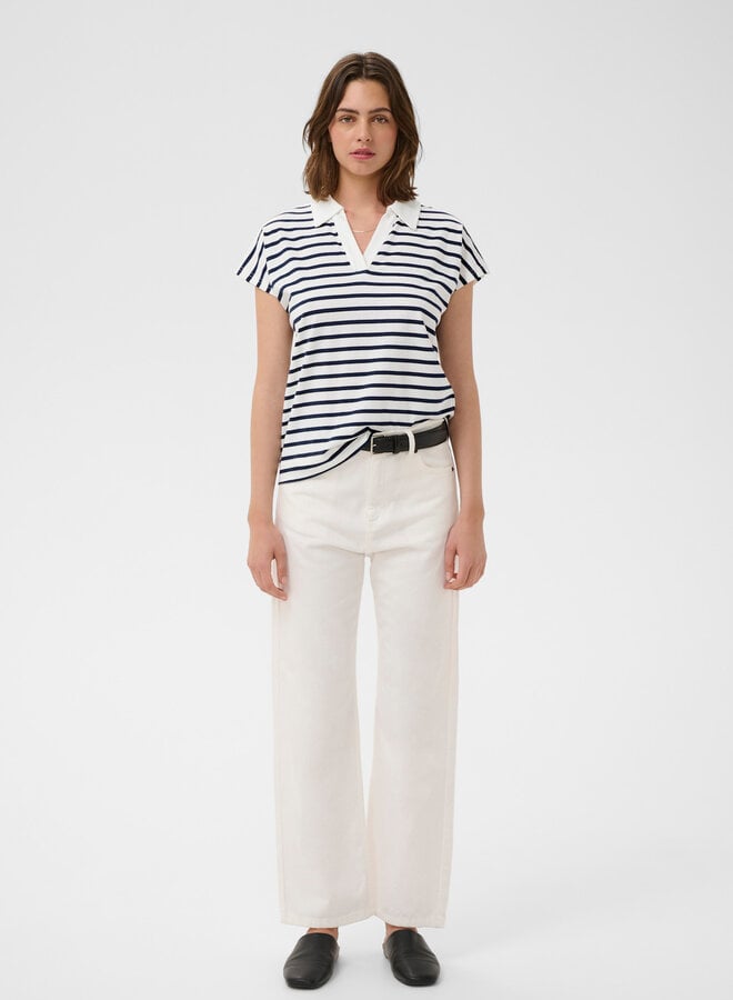 Polo InWear Pfia rayé bleu marine & écru