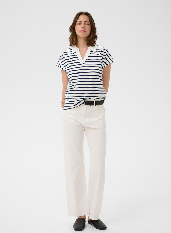 Polo InWear Pfia rayé bleu marine & écru