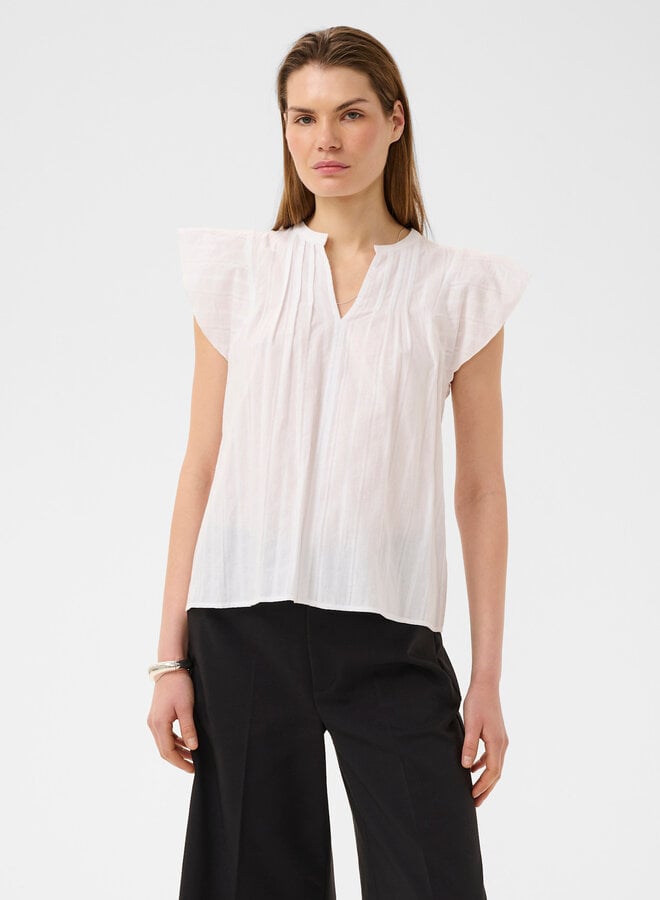 Blouse InWear Roseville à col V & manches courtes blanche