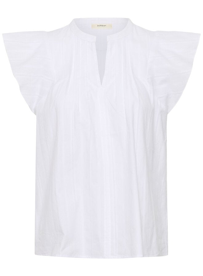Blouse InWear Roseville à col V & manches courtes blanche