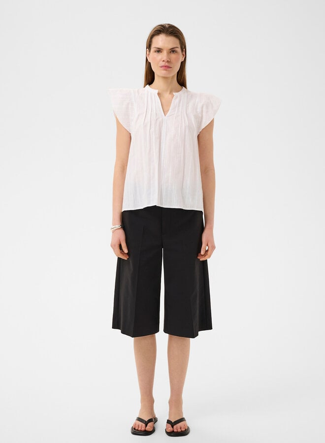 Blouse InWear Roseville à col V & manches courtes blanche