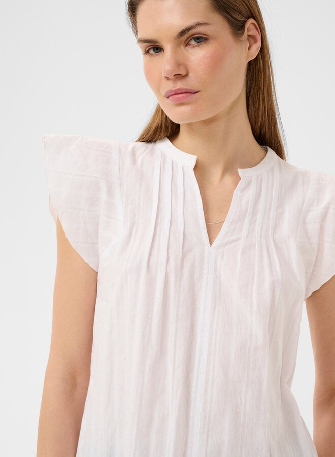 Blouse InWear Roseville à col V & manches courtes blanche