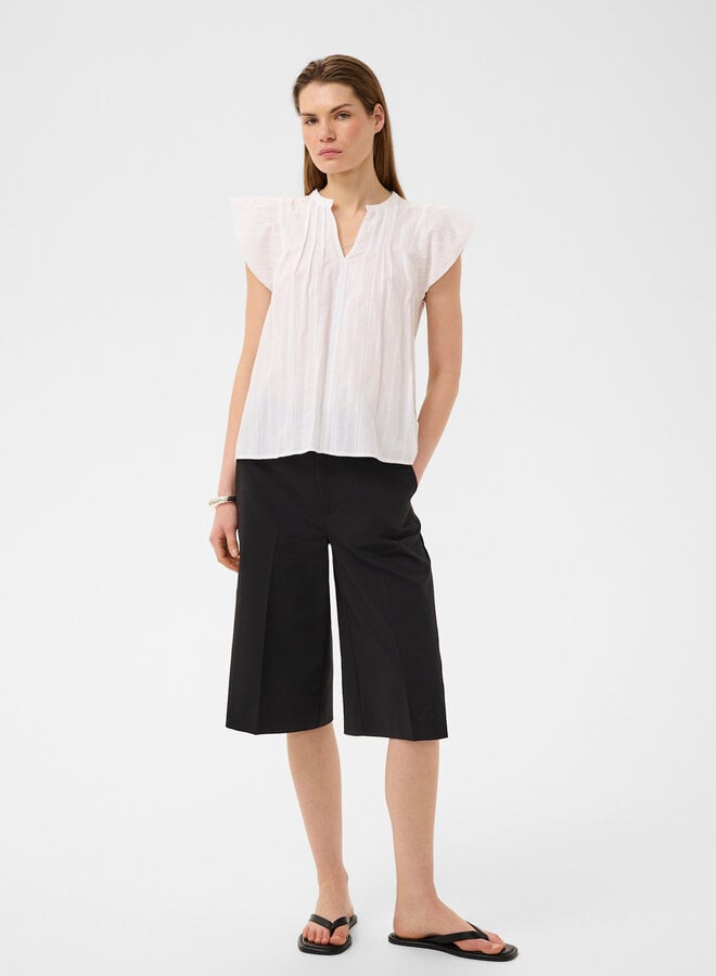 Blouse InWear Roseville à col V & manches courtes blanche