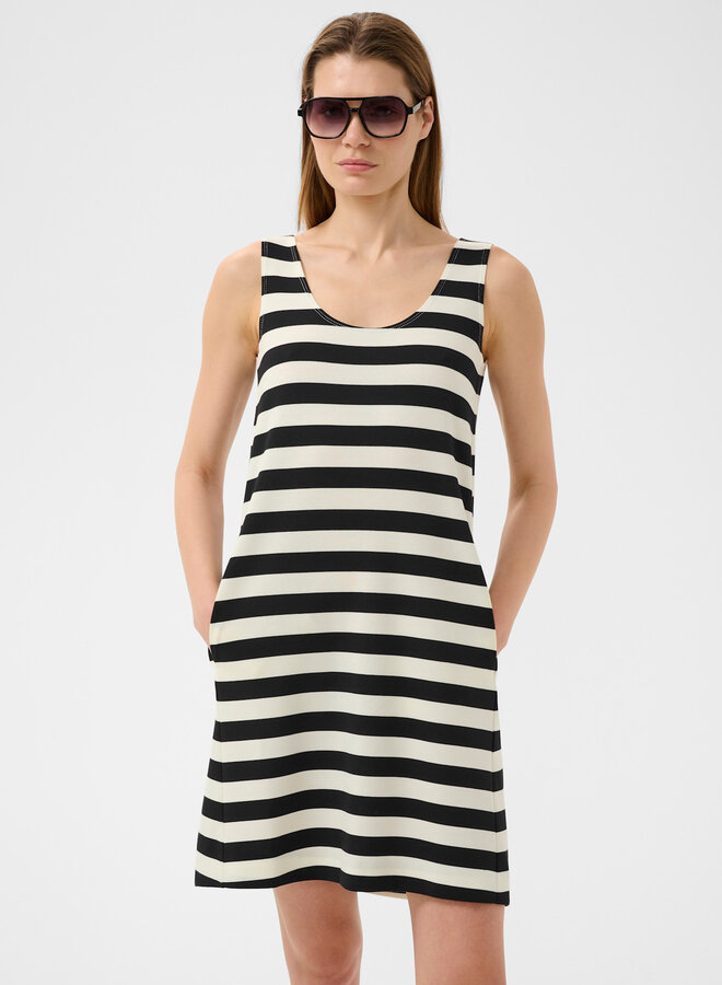 Robe InWear Elora à bretelles rayée noire & écrue