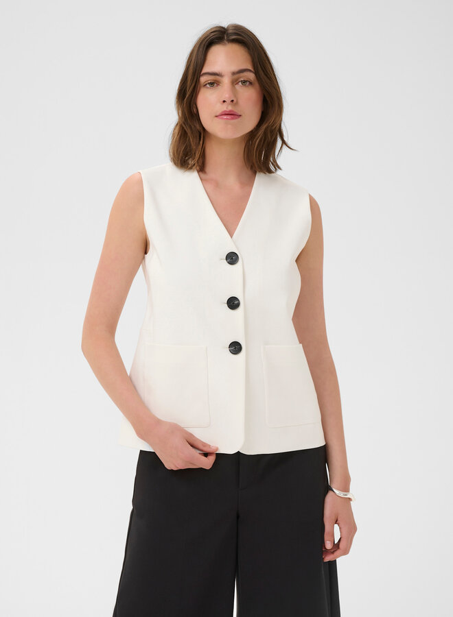 Gilet InWear Zella à col V boutonné écru