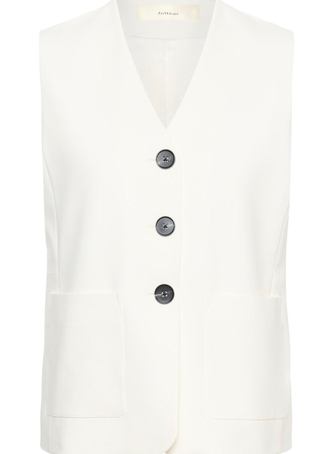 Gilet InWear Zella à col V boutonné écru