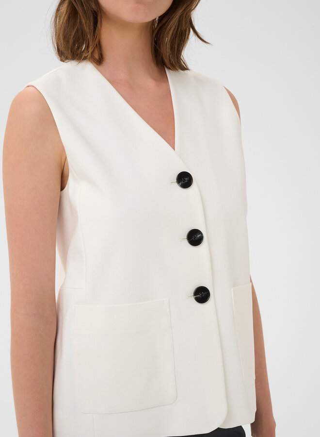 Gilet InWear Zella à col V boutonné écru