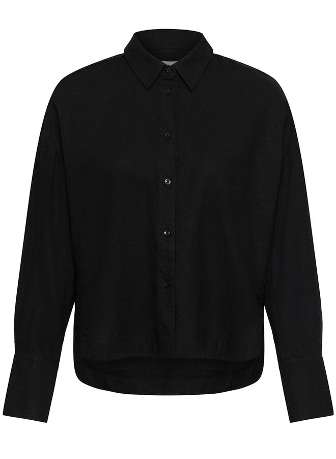 Chemise InWear Lelo à col classique en mélange de lin noire