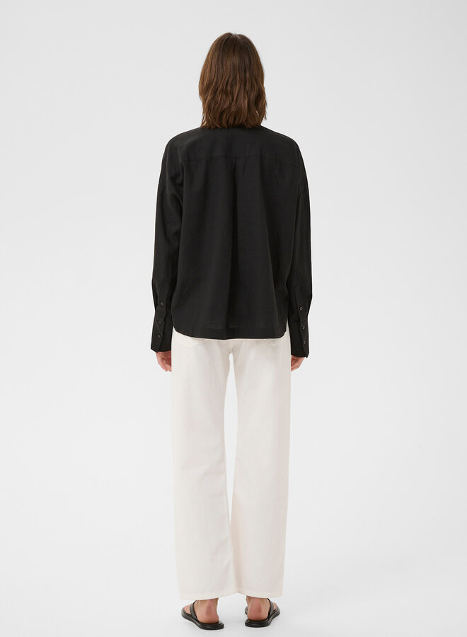 Chemise InWear Lelo à col classique en mélange de lin noire