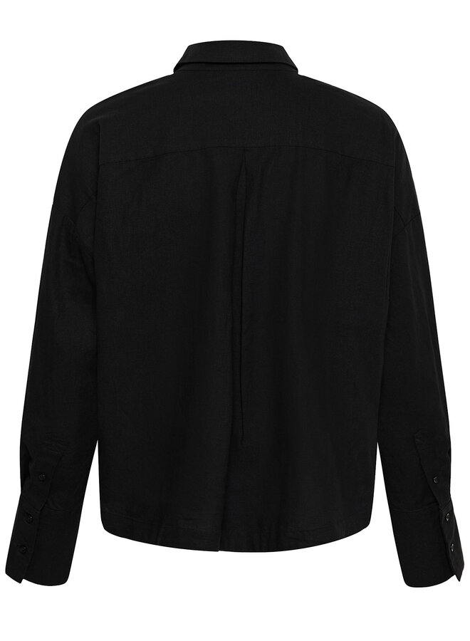 Chemise InWear Lelo à col classique en mélange de lin noire