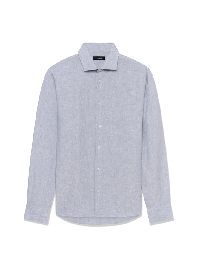 Chemise Matinique Marc en lin gris alizé mélange
