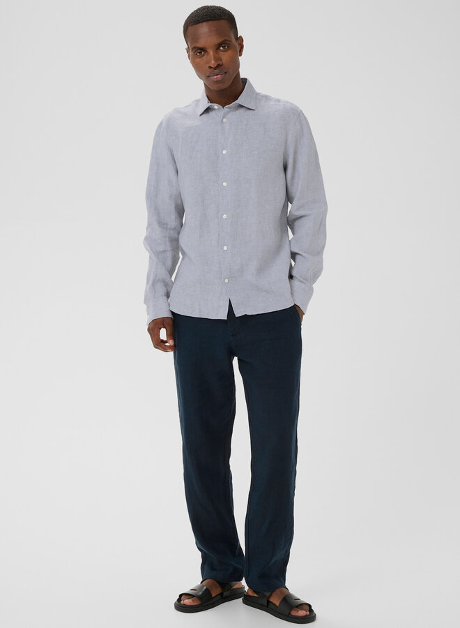 Chemise Matinique Marc en lin gris alizé mélange