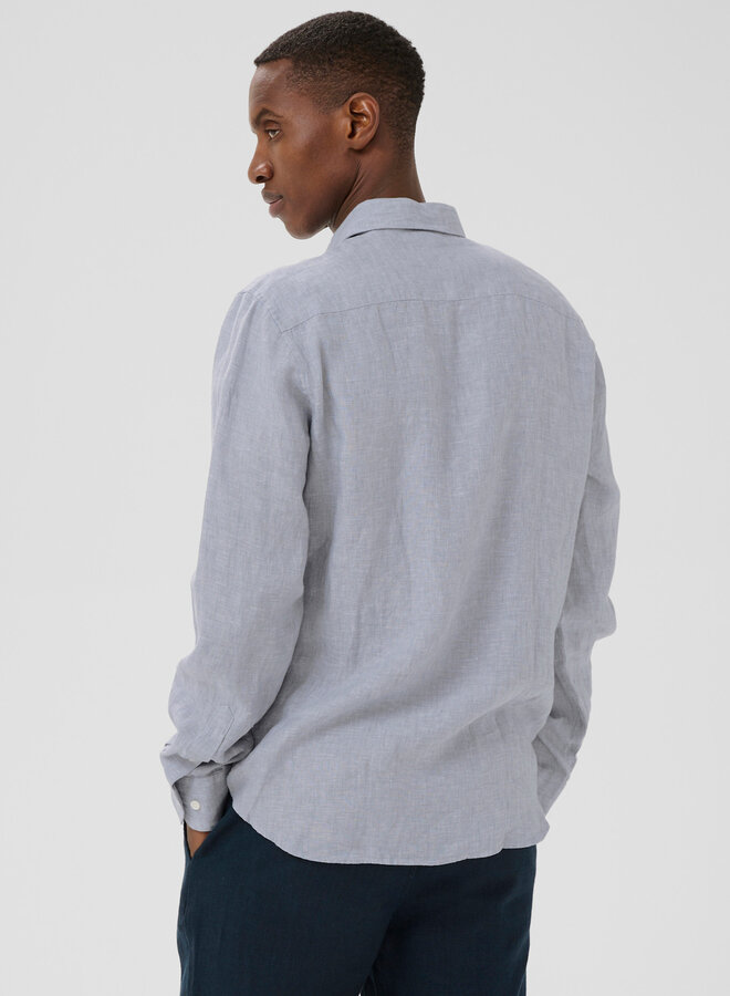 Chemise Matinique Marc en lin gris alizé mélange