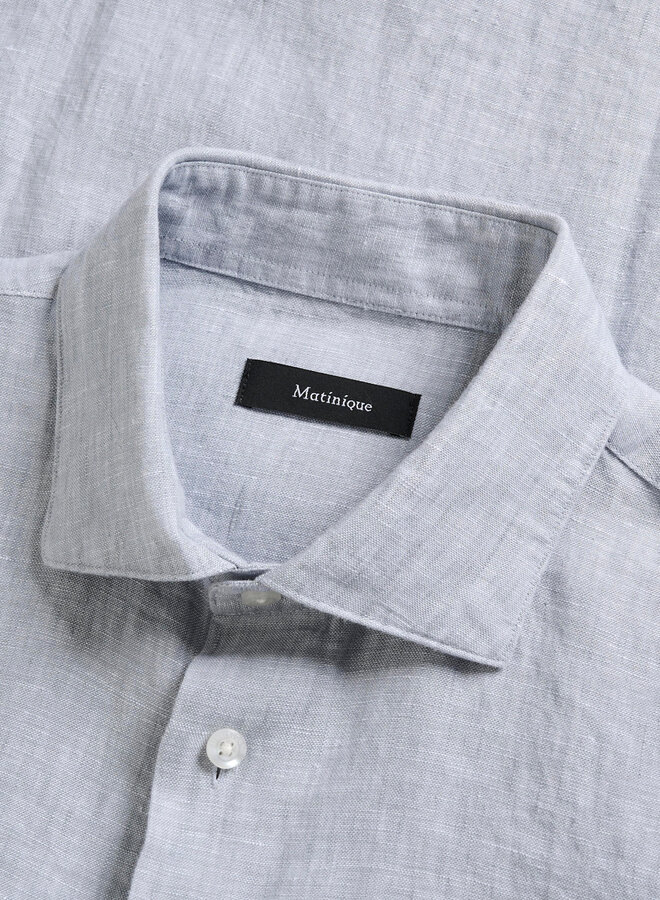 Chemise Matinique Marc en lin gris alizé mélange