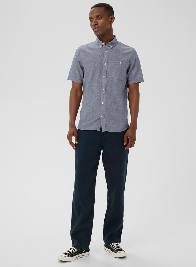 Chemise Matinique Trostol en lin bleu de minuit mélange