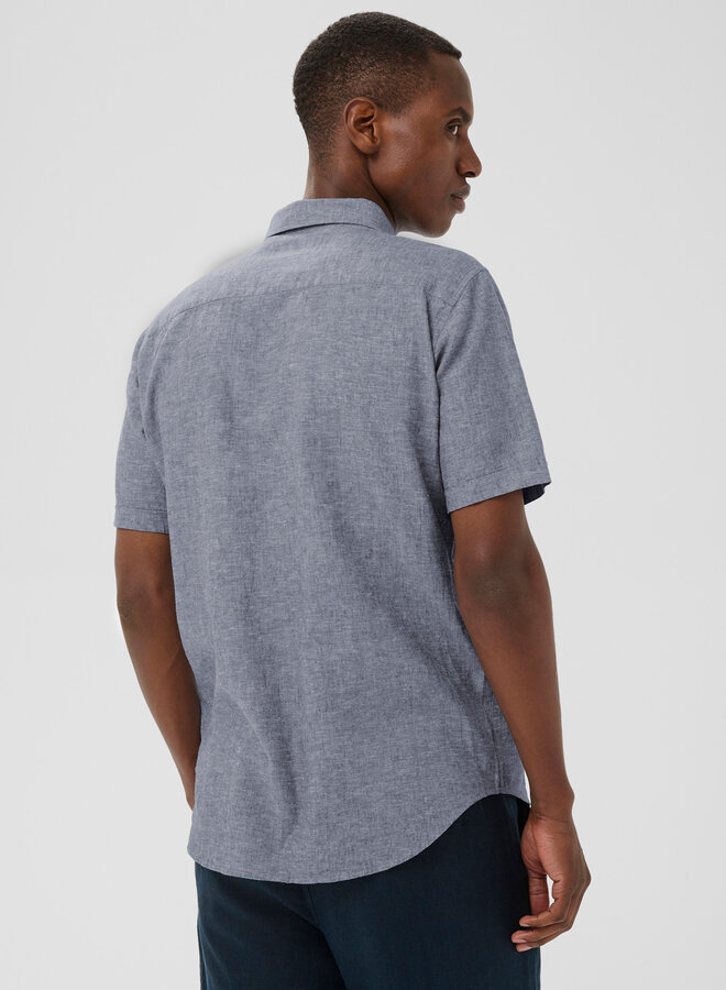 Chemise Matinique Trostol en lin bleu de minuit mélange