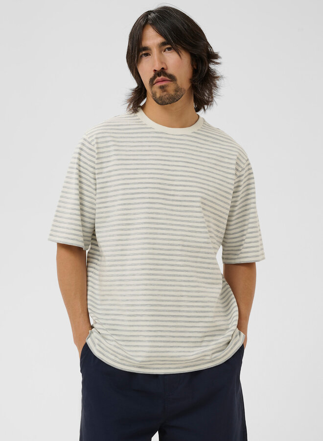 T-shirt Matinique Kai Heritage écru rayé bleu