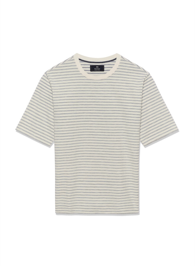T-shirt Matinique Kai Heritage écru rayé bleu