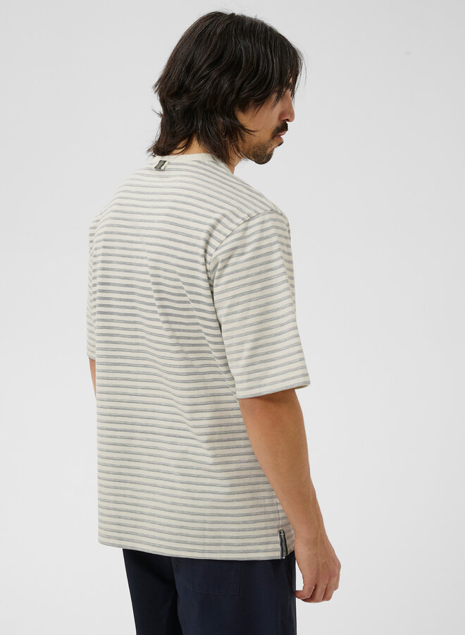 T-shirt Matinique Kai Heritage écru rayé bleu