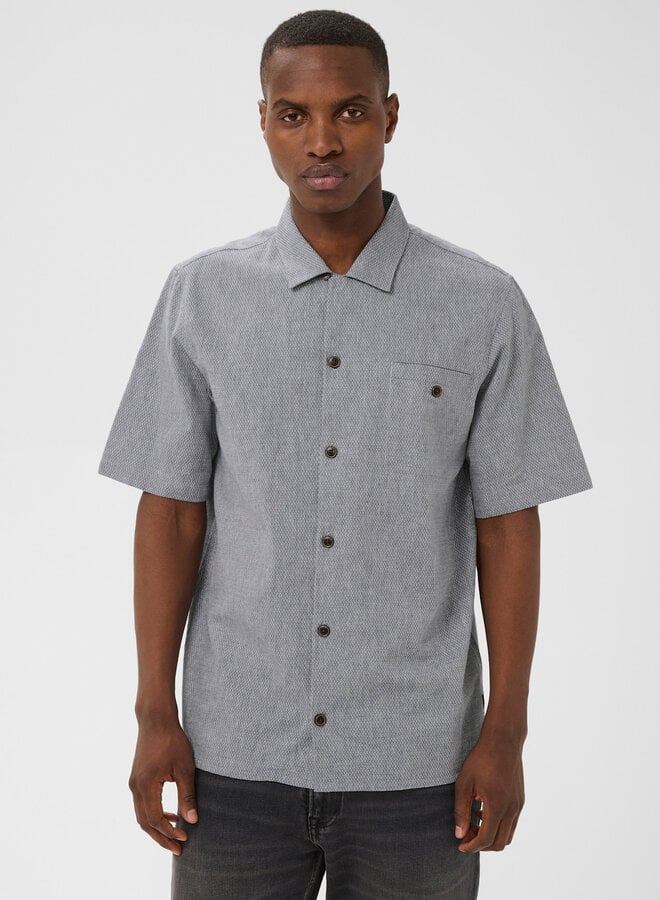 Chemise Matinique Flint Heritage à manches courtes  bleu alizé tissée