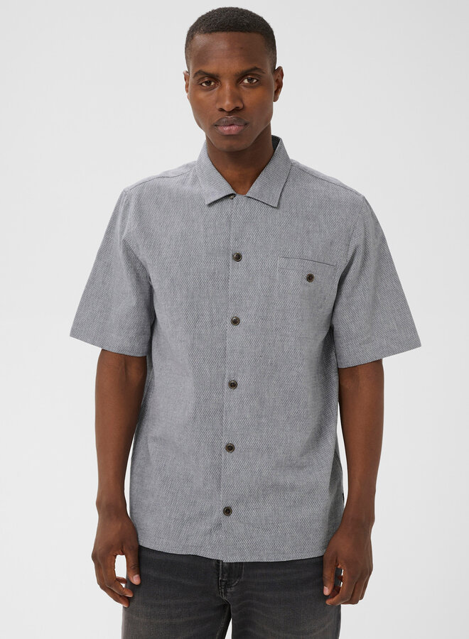 Chemise Matinique Flint Heritage à manches courtes  bleu alizé tissée