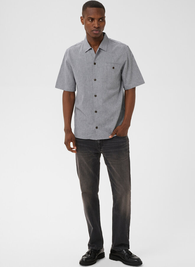 Chemise Matinique Flint Heritage à manches courtes  bleu alizé tissée