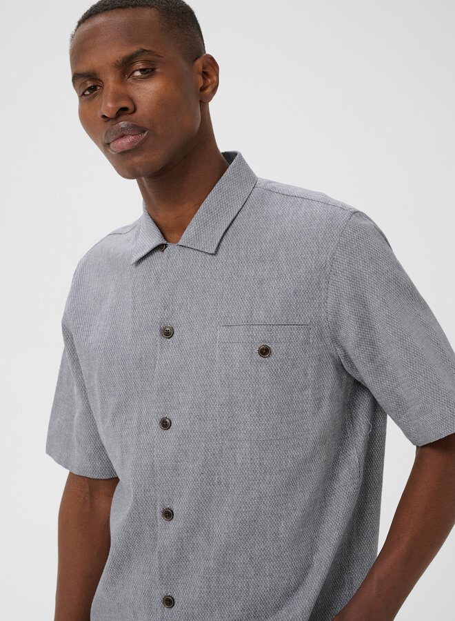 Chemise Matinique Flint Heritage à manches courtes  bleu alizé tissée