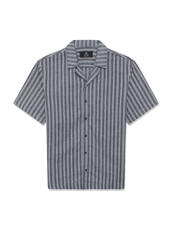 Chemise Matinique Brayden Heritage à manches courtes bleu marine rayée