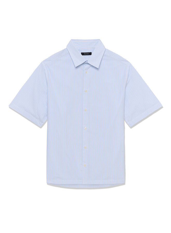 Chemise Matinique Klampo à manches courtes rayée bleue pâle & blanche