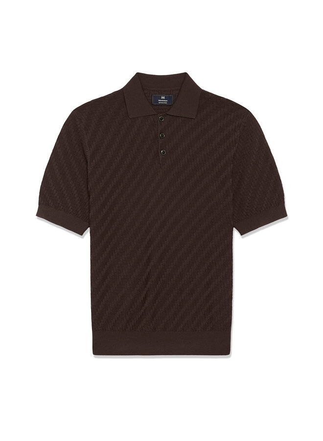 Polo Matinique Polo Knit en tricot brun chocolat