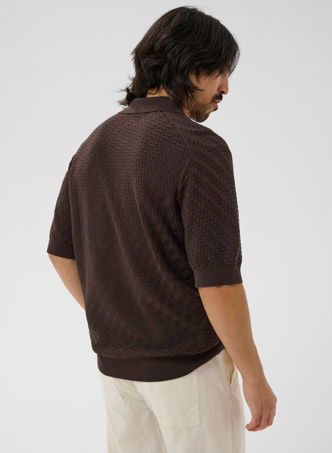 Polo Matinique Polo Knit en tricot brun chocolat