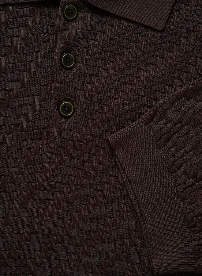 Polo Matinique Polo Knit en tricot brun chocolat