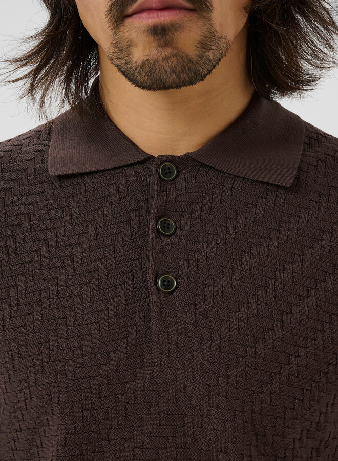 Polo Matinique Polo Knit en tricot brun chocolat