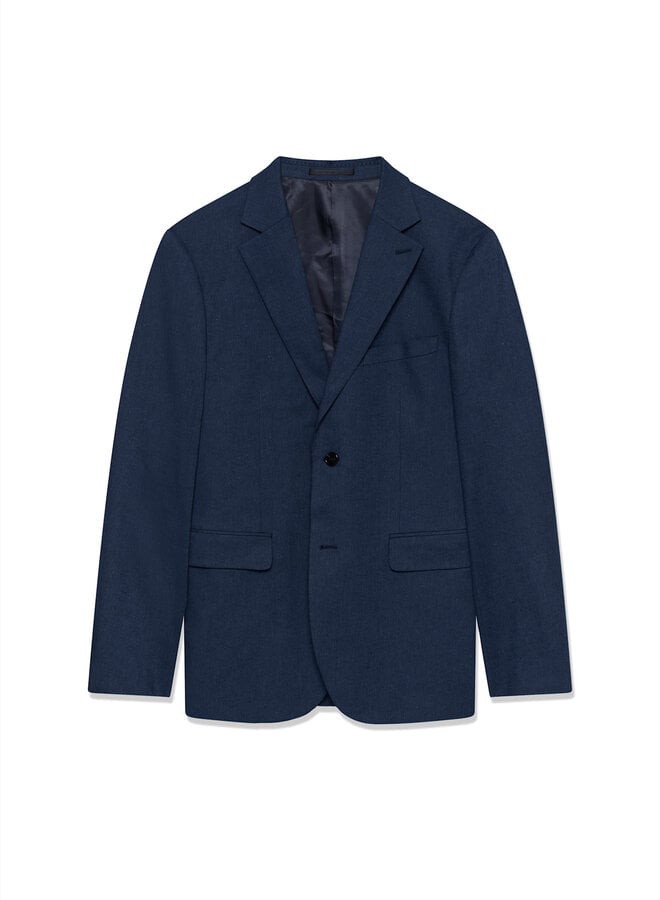 Veston Matinique Charles en mélange de lin bleu de minuit