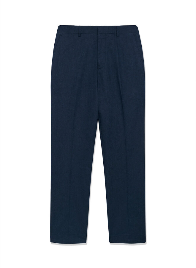 Pantalon Matinique Wesley en mélange de lin bleu de minuit
