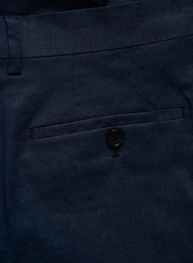 Pantalon Matinique Wesley en mélange de lin bleu de minuit