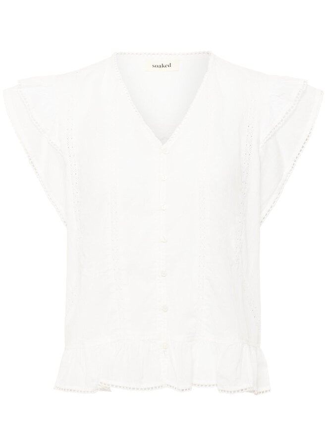 Blouse Soaked Runa sans manches à crochet écrue