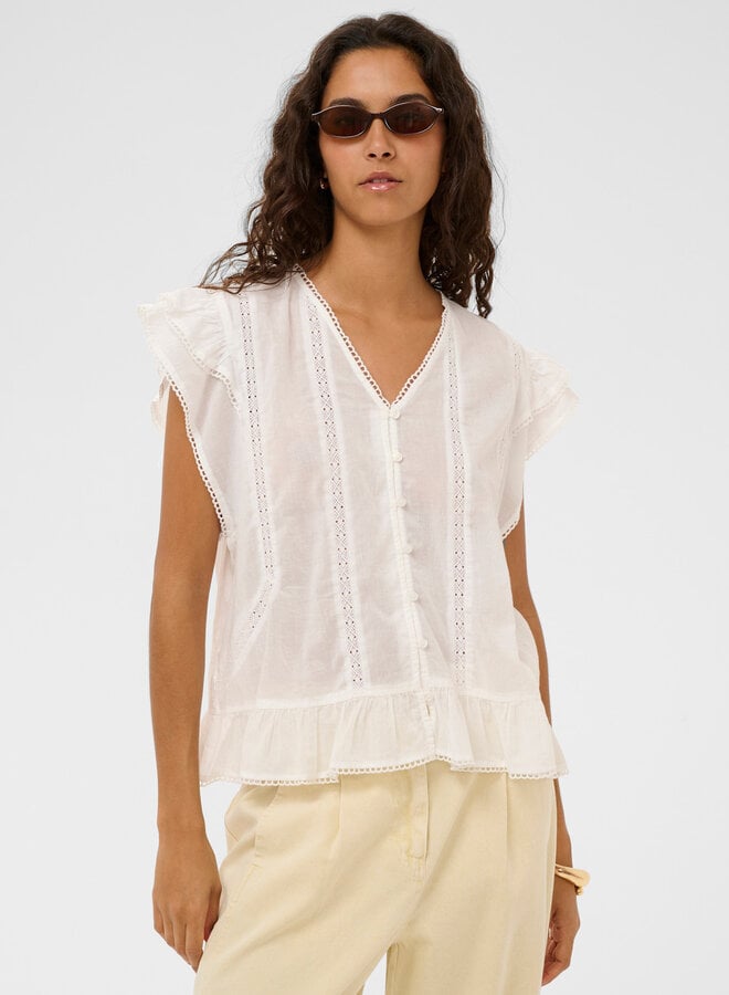 Blouse Soaked Runa sans manches à crochet écrue
