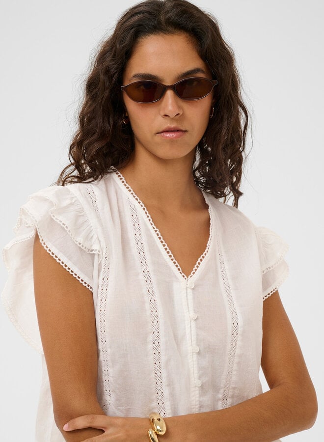 Blouse Soaked Runa sans manches à crochet écrue