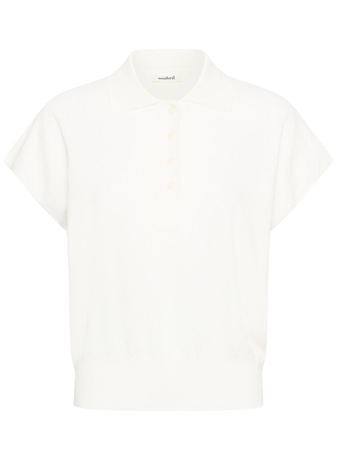 Polo Soaked Elana en tricot écru