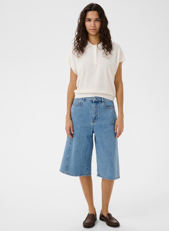 Polo Soaked Elana en tricot écru