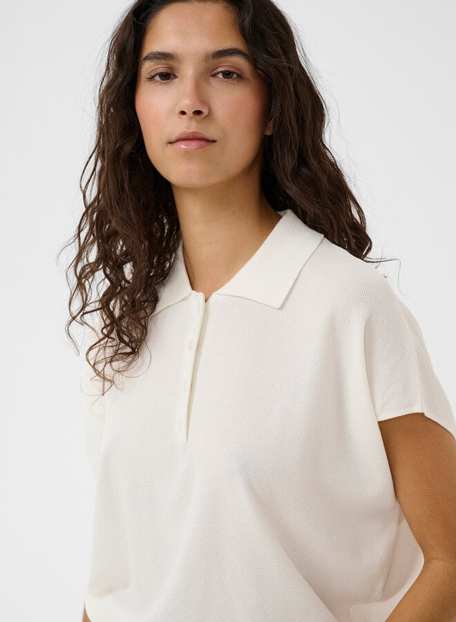 Polo Soaked Elana en tricot écru
