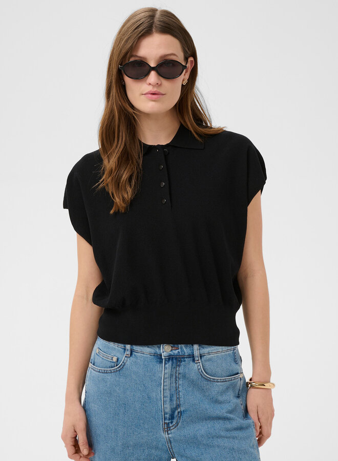 Polo Soaked Elana en tricot noir