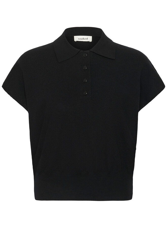 Polo Soaked Elana en tricot noir