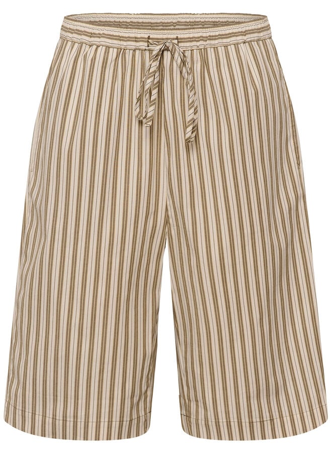 Bermuda Soaked Blanca rayé vert olive & écru