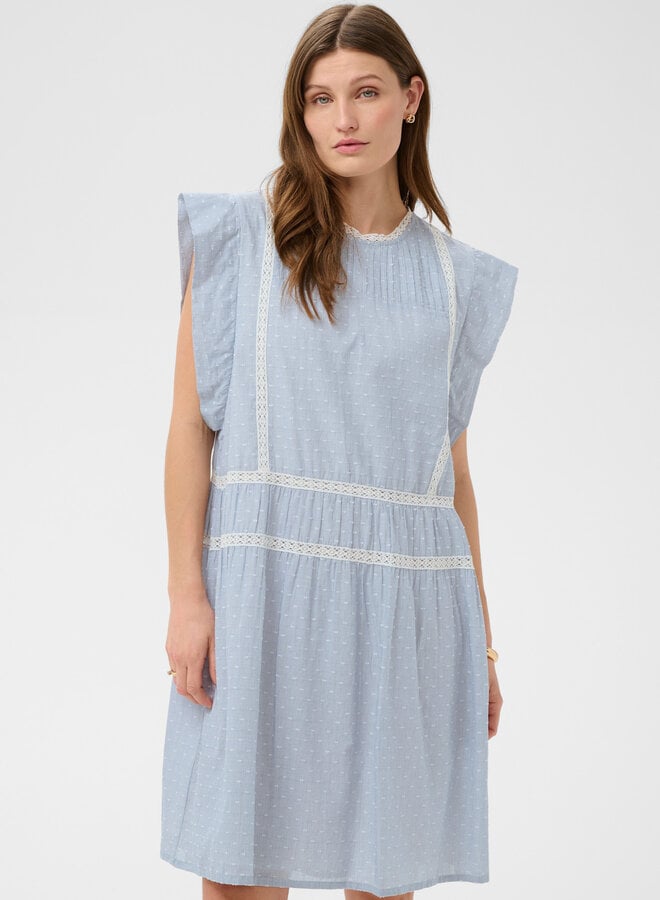 Robe Soaked Aster à crochet rayée bleue & blanche