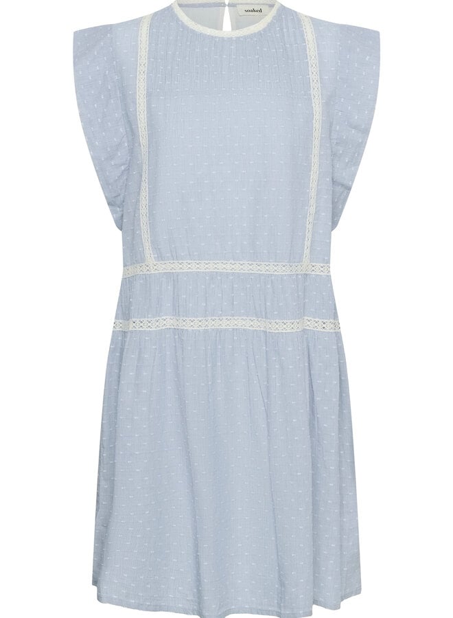Robe Soaked Aster à crochet rayée bleue & blanche