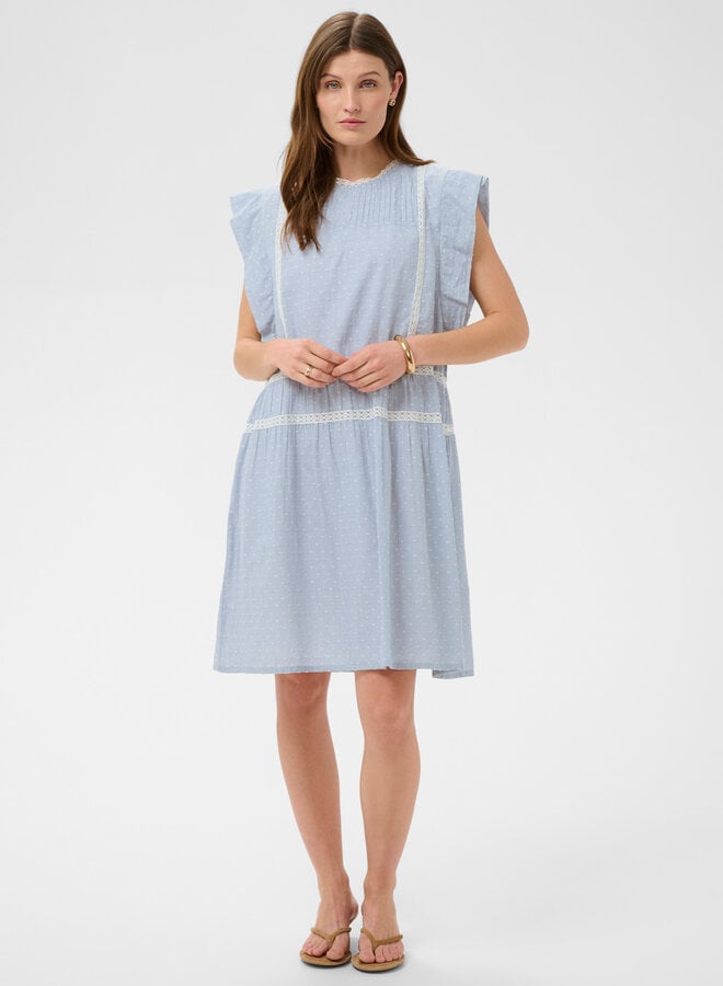 Robe Soaked Aster à crochet rayée bleue & blanche
