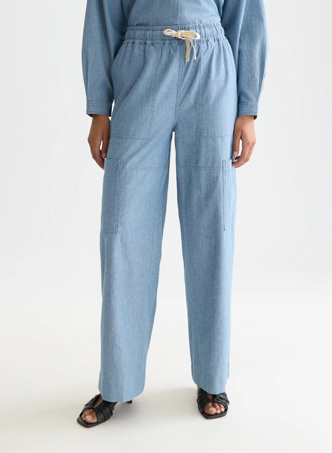 Pantalon cargo Scotch & Soda à taille élastique bleu denim